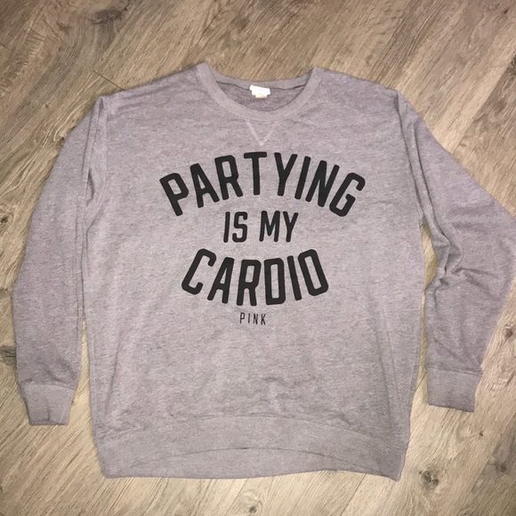 PINK Victoria's Secret Tops - Victoria’s Secret Pink, Grey Sweatshirt